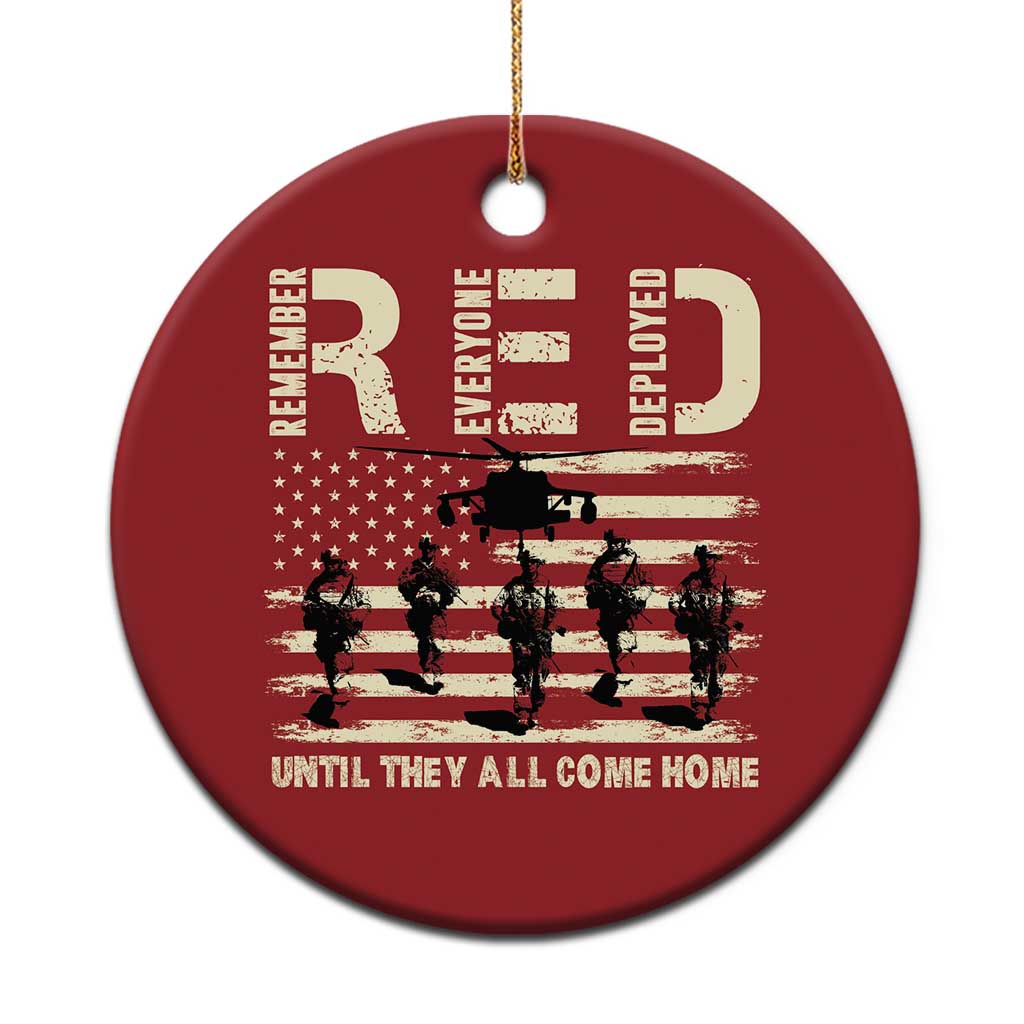 Red Friday Christmas Ornament R.E.D Until They All Come Home Support American Troops US Flag TS02