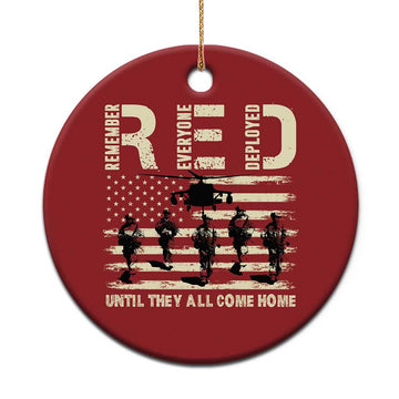 Red Friday Christmas Ornament R.E.D Until They All Come Home Support American Troops US Flag TS02