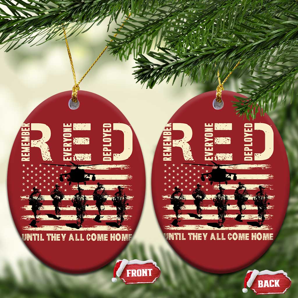 Red Friday Christmas Ornament R.E.D Until They All Come Home Support American Troops US Flag TS02