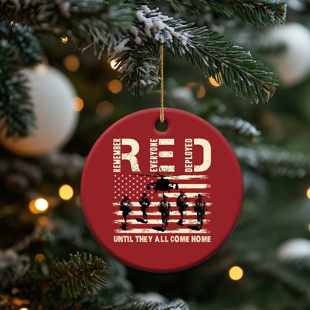 Red Friday Christmas Ornament R.E.D Until They All Come Home Support American Troops US Flag TS02