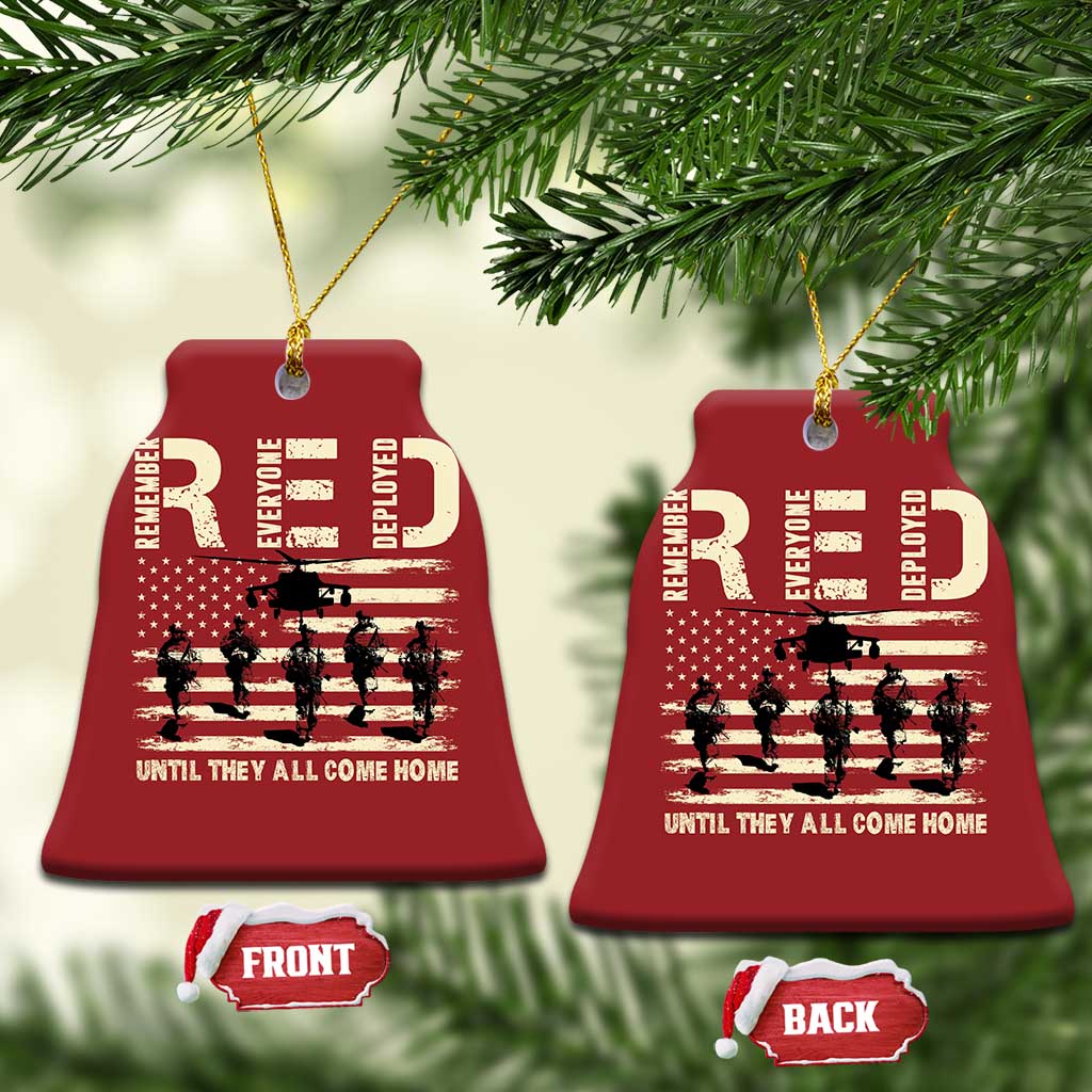 Red Friday Christmas Ornament R.E.D Until They All Come Home Support American Troops US Flag TS02