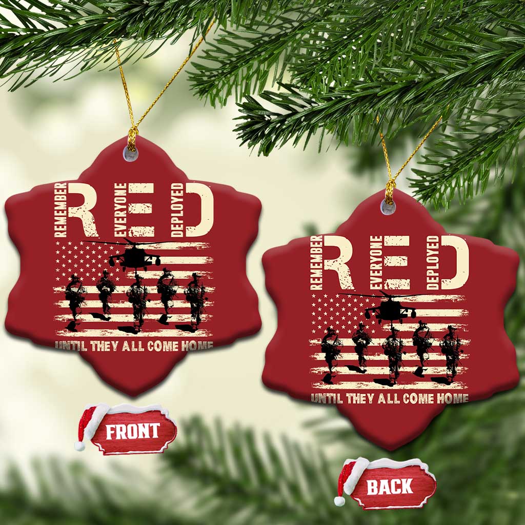 Red Friday Christmas Ornament R.E.D Until They All Come Home Support American Troops US Flag TS02