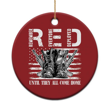 Red Friday Christmas Ornament R.E.D Until They All Come Home Support Troops Military Combat Boots TS02