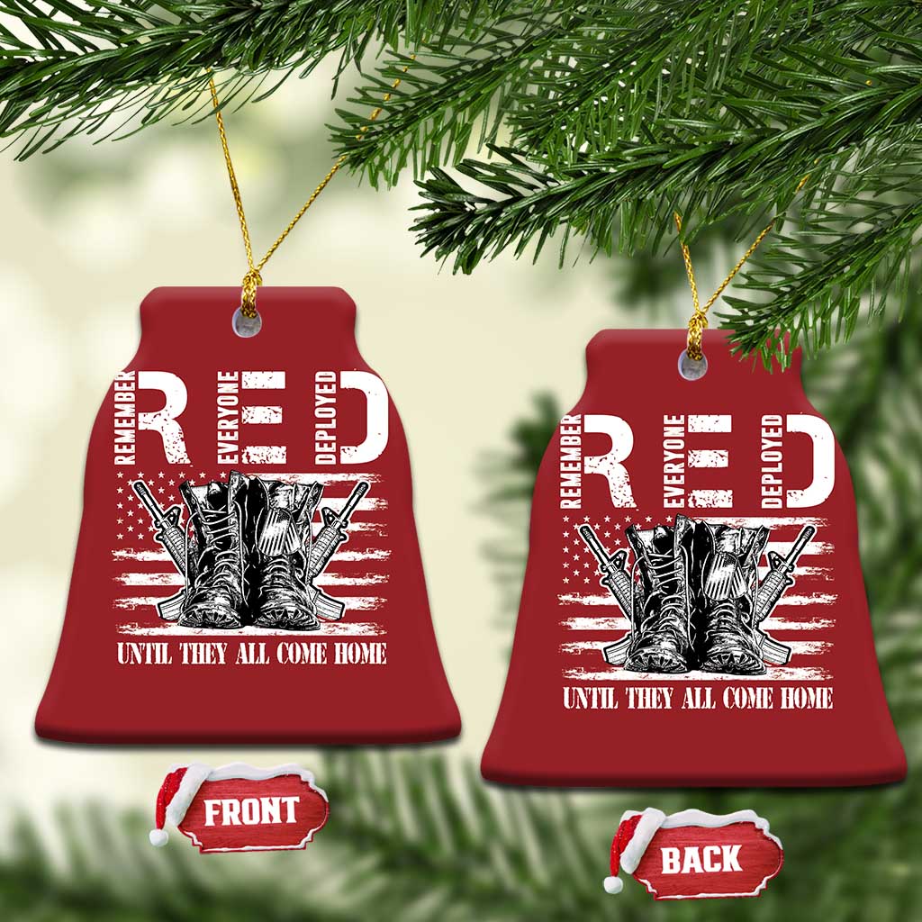 Red Friday Christmas Ornament R.E.D Until They All Come Home Support Troops Military Combat Boots TS02