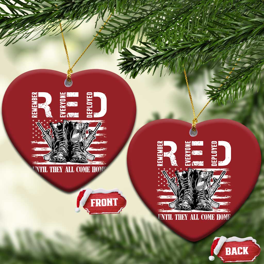 Red Friday Christmas Ornament R.E.D Until They All Come Home Support Troops Military Combat Boots TS02