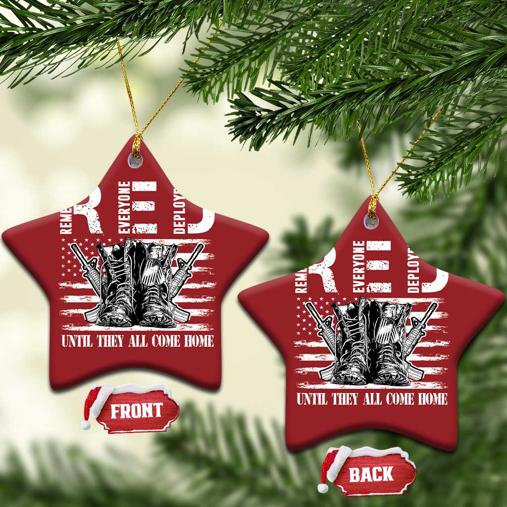 Red Friday Christmas Ornament R.E.D Until They All Come Home Support Troops Military Combat Boots TS02