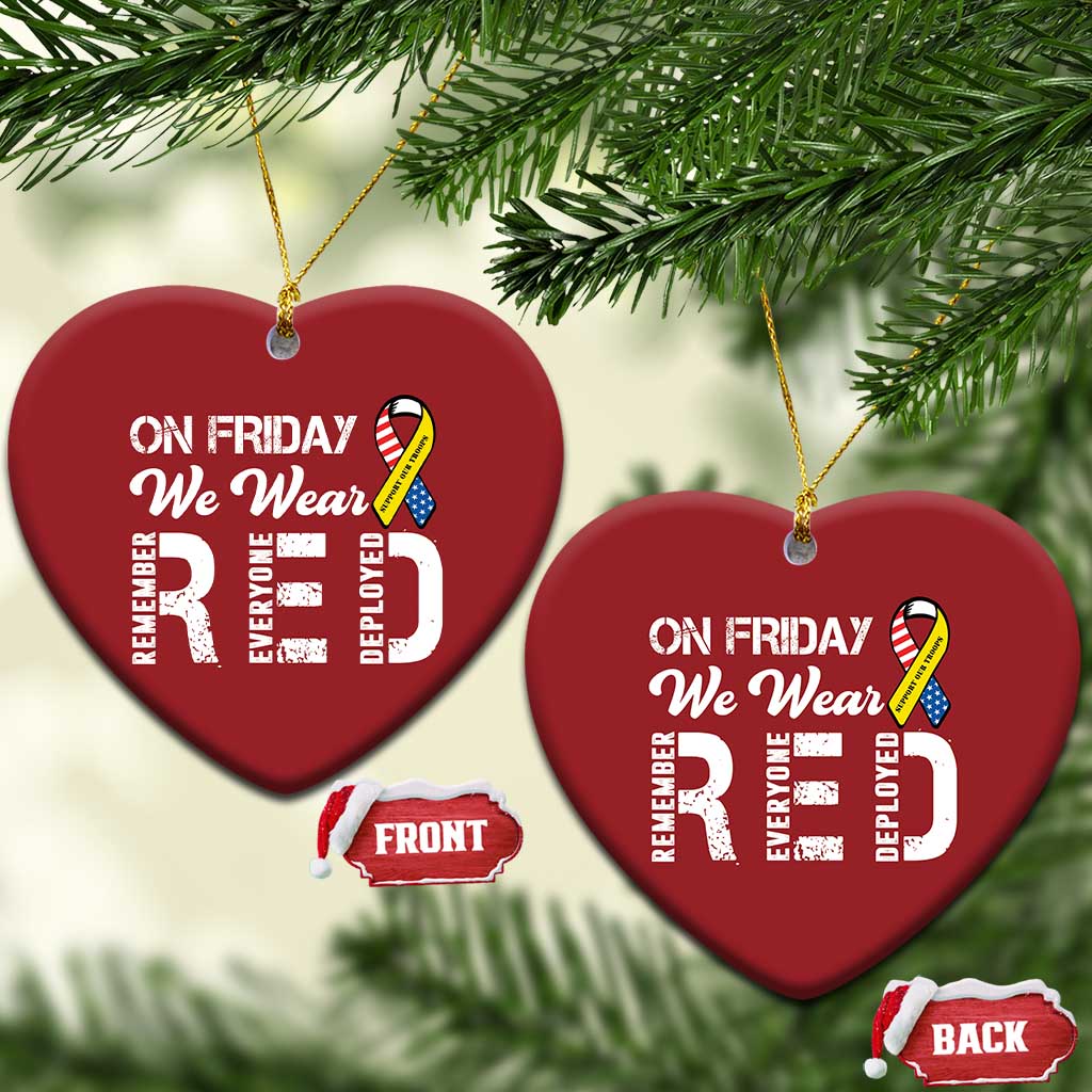 Red Friday Christmas Ornament R.E.D On Friday We Wear Red Support American Troops TS02