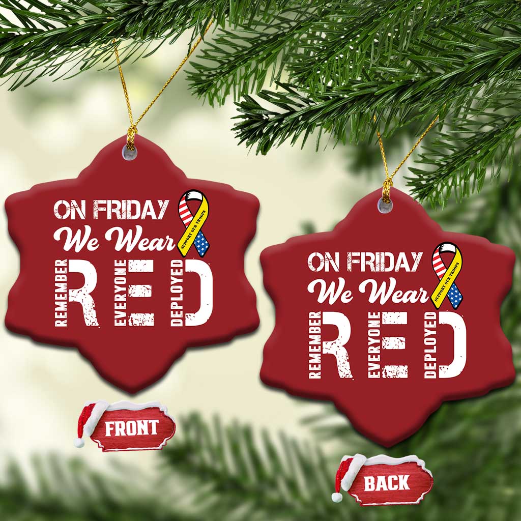 Red Friday Christmas Ornament R.E.D On Friday We Wear Red Support American Troops TS02