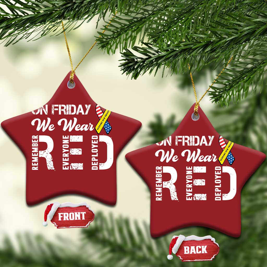 Red Friday Christmas Ornament R.E.D On Friday We Wear Red Support American Troops TS02