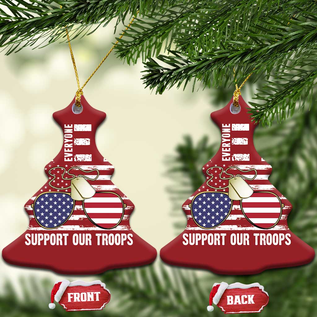 Red Friday Christmas Ornament R.E.D Remember Everyone Deployed American Flag Glasses Dog Tag TS02