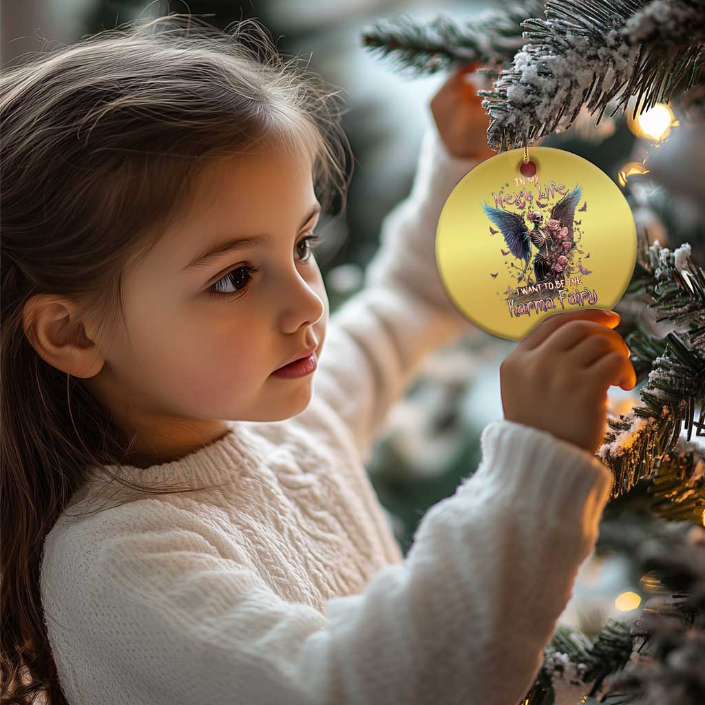 Fairy Skeleton Christmas Ornament In My Next Life I Want To Be The Karma Rose Angel Skull TS02