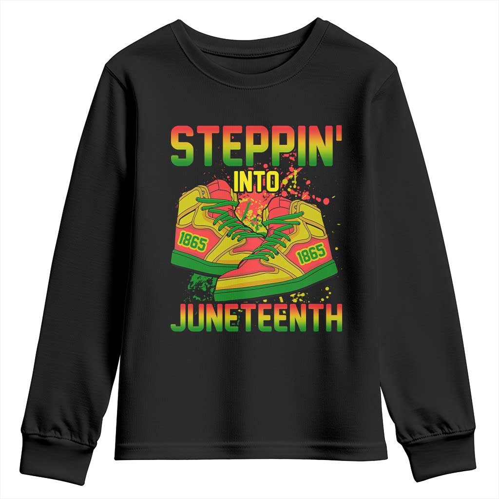 Steppin' Into Juneteenth 1865 Youth Sweatshirt Freedom Day African American Pride TS02