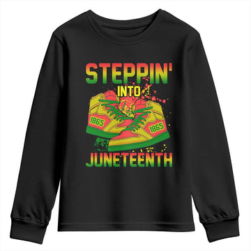Steppin' Into Juneteenth 1865 Youth Sweatshirt Freedom Day African American Pride TS02