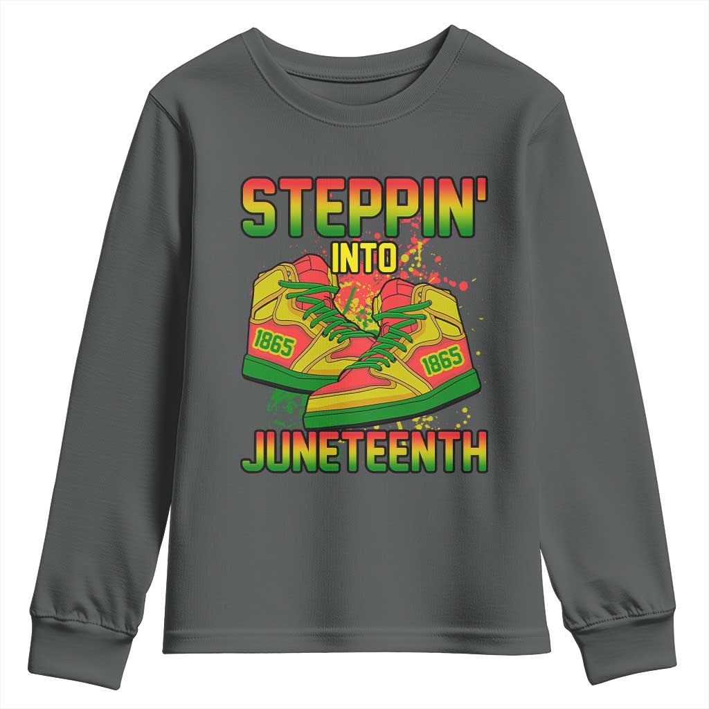 Steppin' Into Juneteenth 1865 Youth Sweatshirt Freedom Day African American Pride TS02