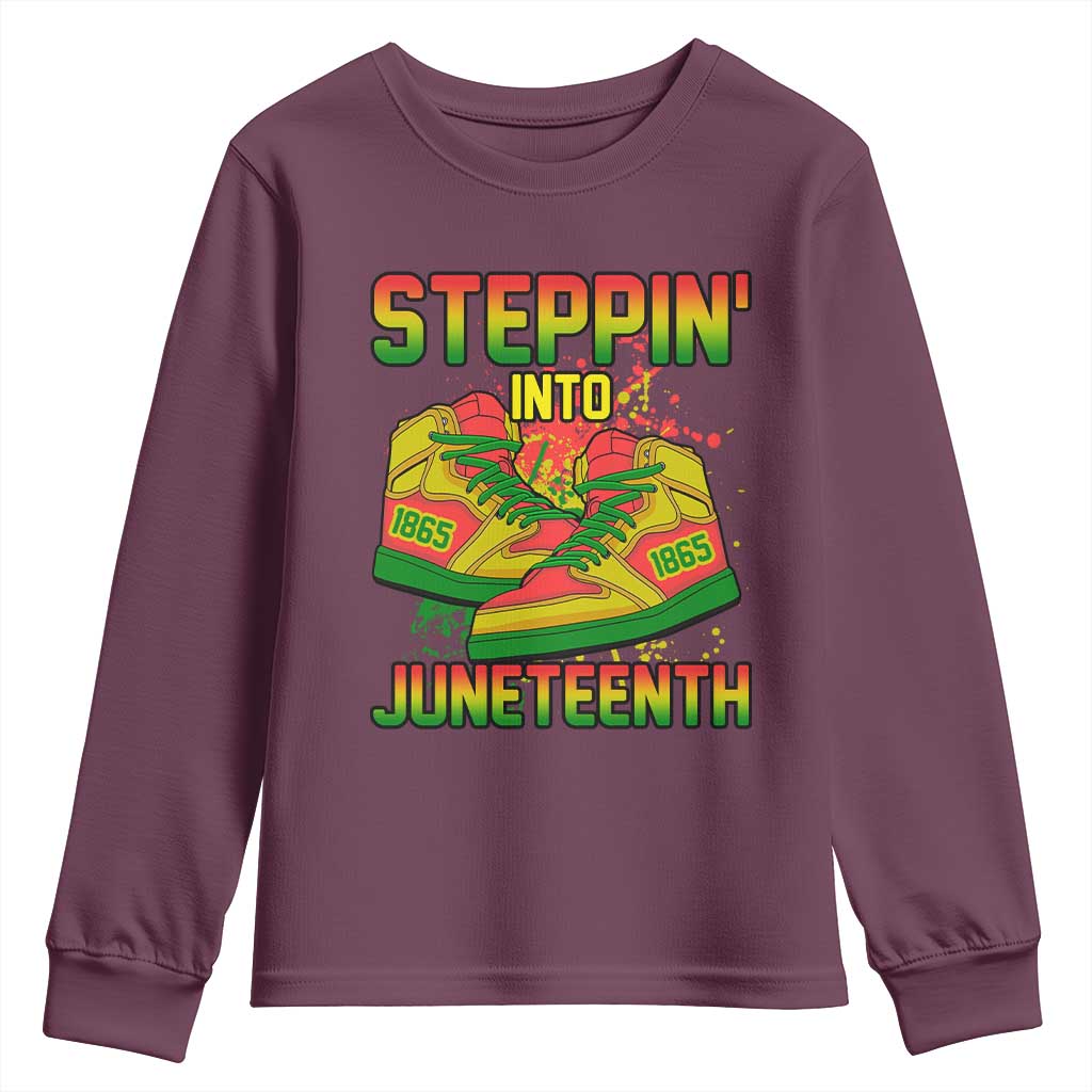 Steppin' Into Juneteenth 1865 Youth Sweatshirt Freedom Day African American Pride TS02