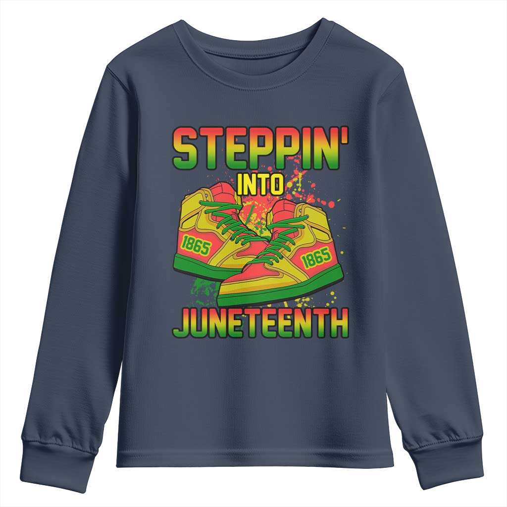 Steppin' Into Juneteenth 1865 Youth Sweatshirt Freedom Day African American Pride TS02
