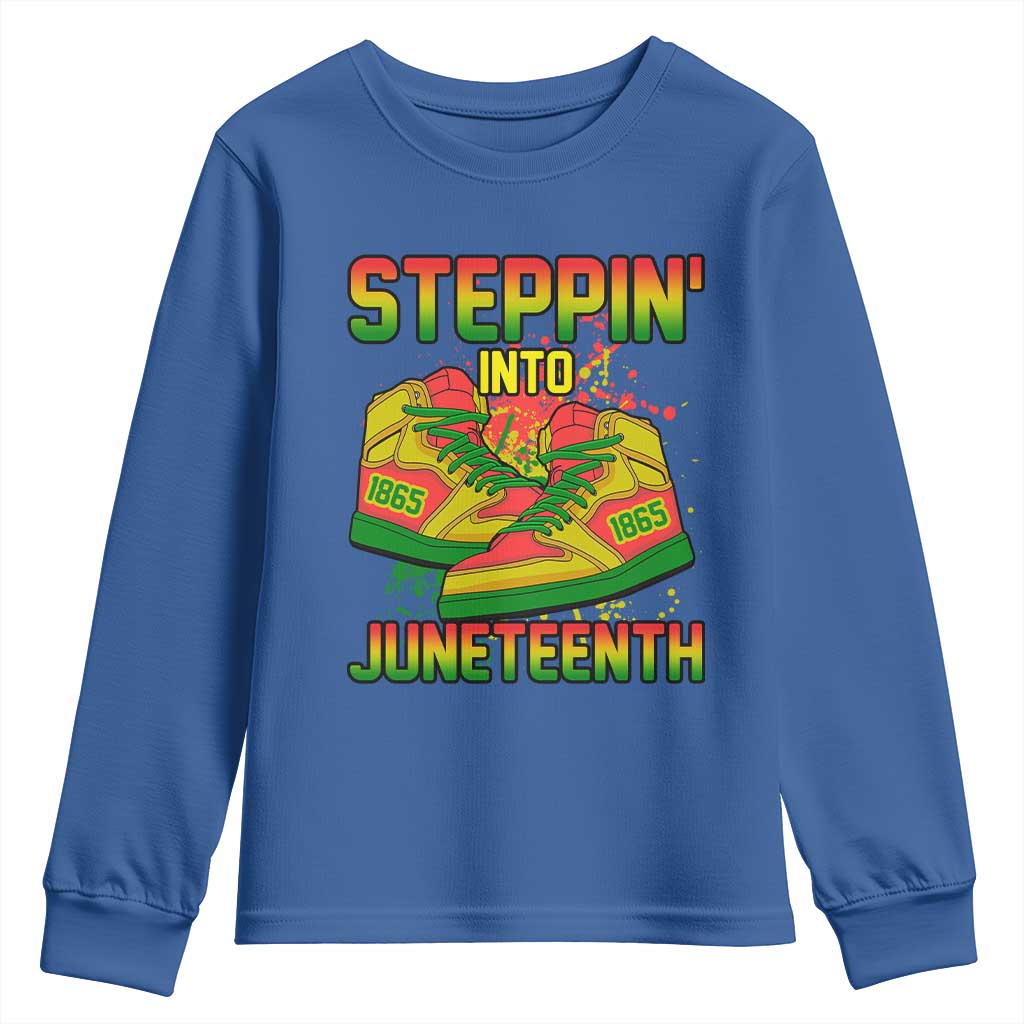 Steppin' Into Juneteenth 1865 Youth Sweatshirt Freedom Day African American Pride TS02