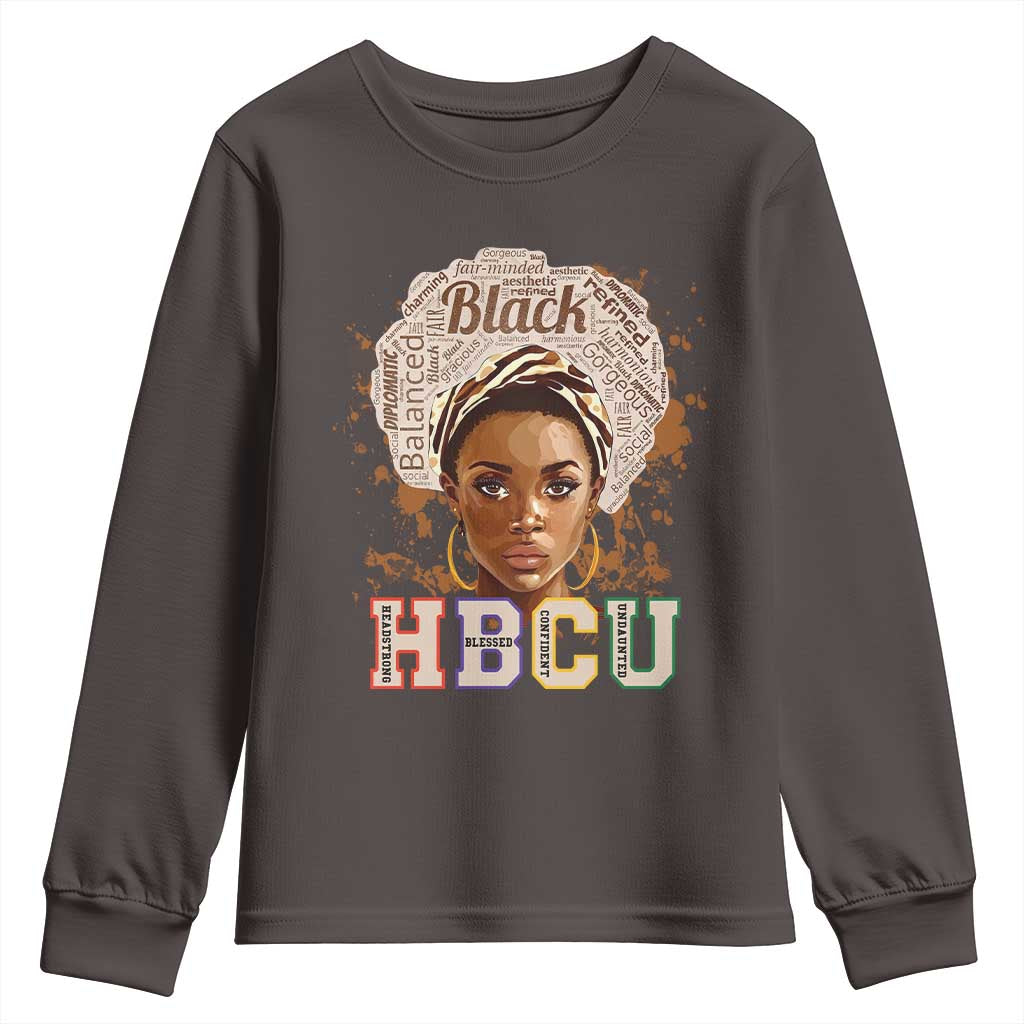 Black Educated HBCU Youth Sweatshirt Headstrong Blessed Confident Undaunted TS02