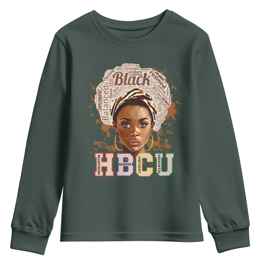 Black Educated HBCU Youth Sweatshirt Headstrong Blessed Confident Undaunted TS02