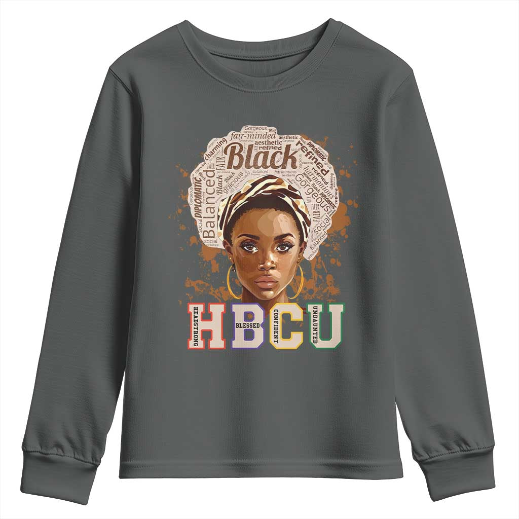 Black Educated HBCU Youth Sweatshirt Headstrong Blessed Confident Undaunted TS02