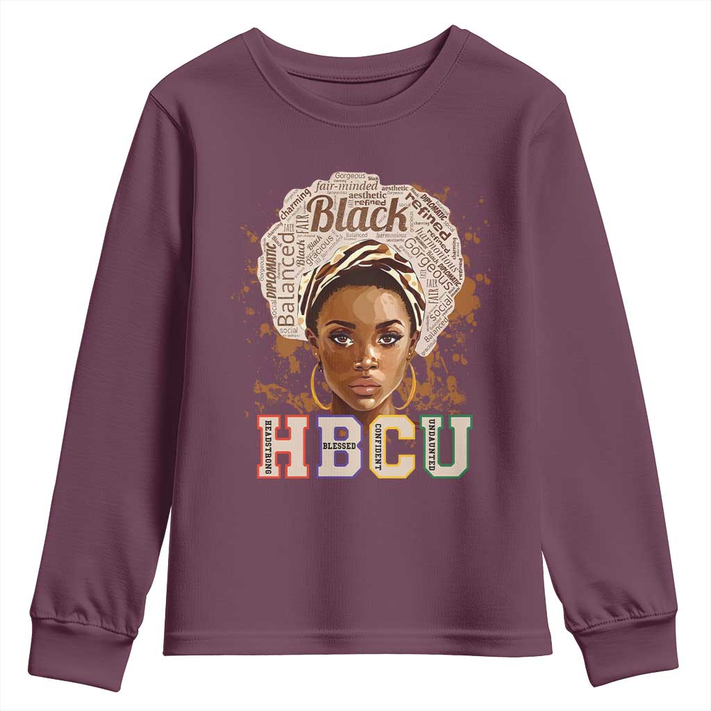 Black Educated HBCU Youth Sweatshirt Headstrong Blessed Confident Undaunted TS02