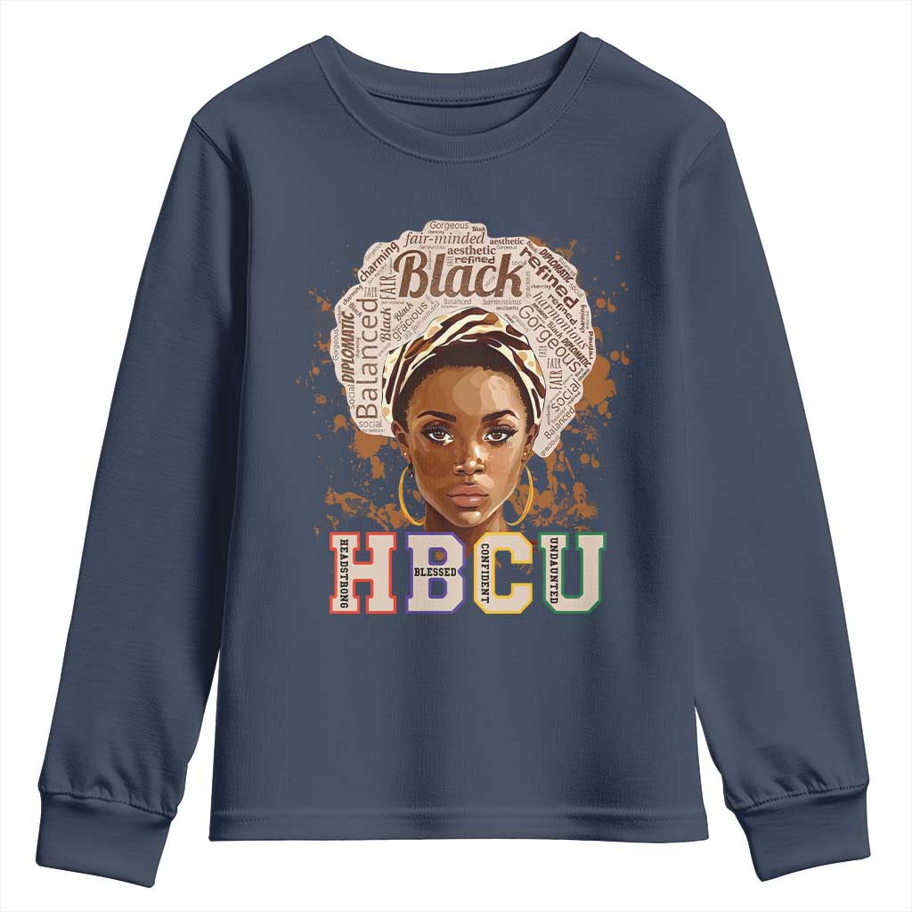 Black Educated HBCU Youth Sweatshirt Headstrong Blessed Confident Undaunted TS02