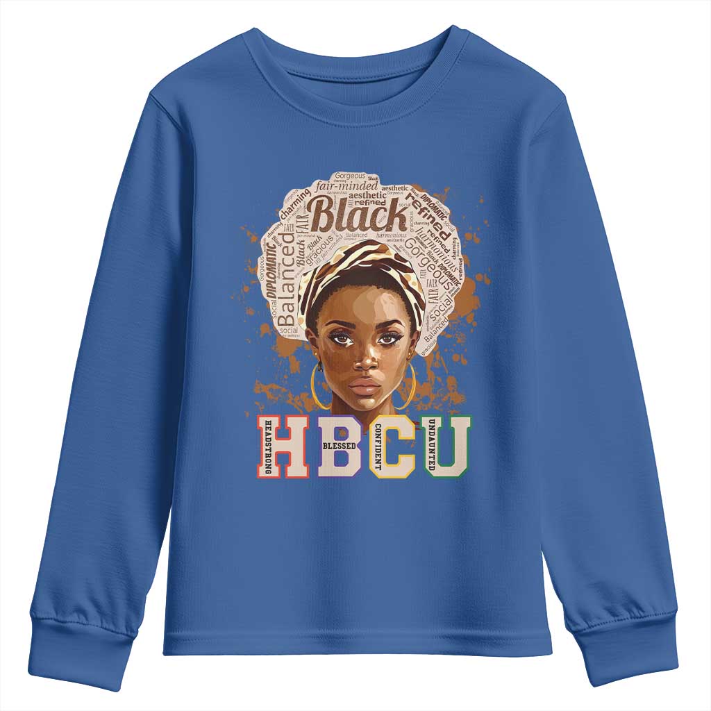 Black Educated HBCU Youth Sweatshirt Headstrong Blessed Confident Undaunted TS02