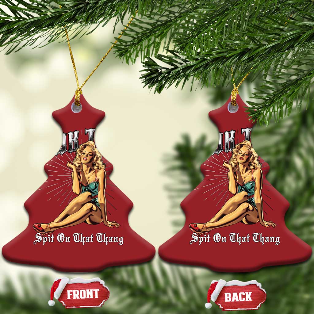Funny Pin-Up Girl Christmas Ornament Hawk Tuah Spit On That Thang TS02