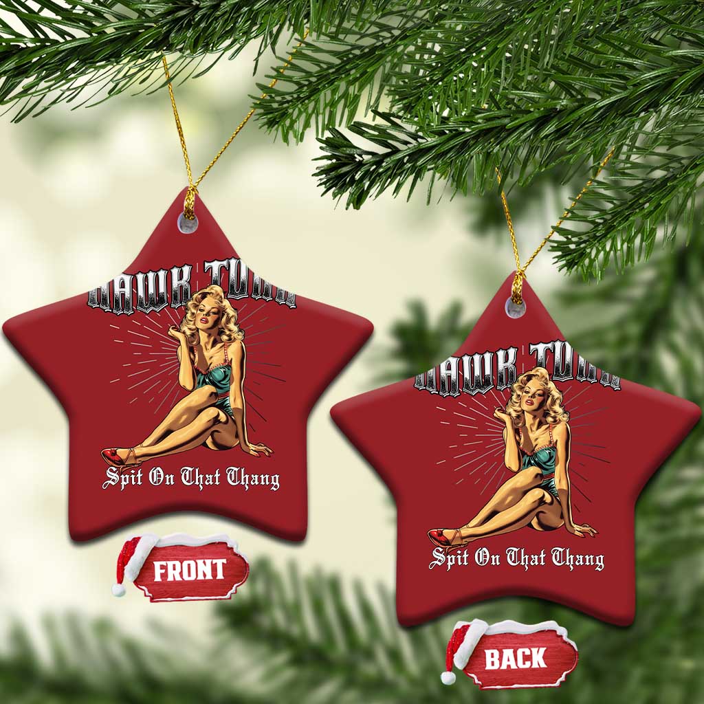 Funny Pin-Up Girl Christmas Ornament Hawk Tuah Spit On That Thang TS02