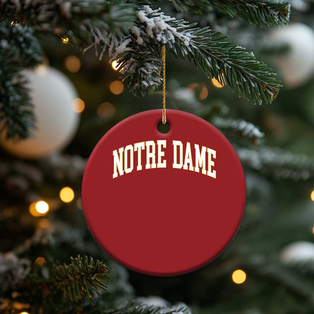 Classic Notre Dame Indiana Christmas Ornament Retro Vintage Varsity Throwback Design TS02