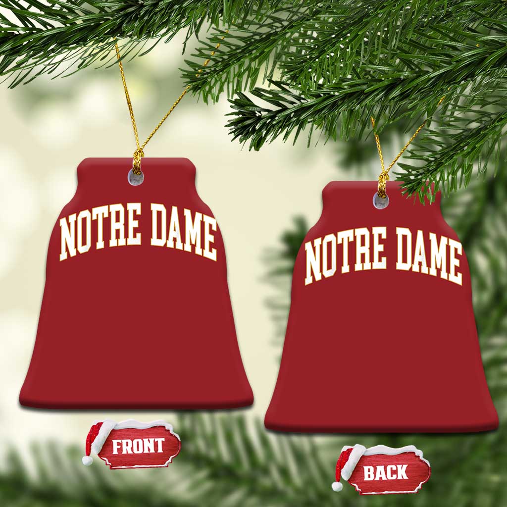 Classic Notre Dame Indiana Christmas Ornament Retro Vintage Varsity Throwback Design TS02