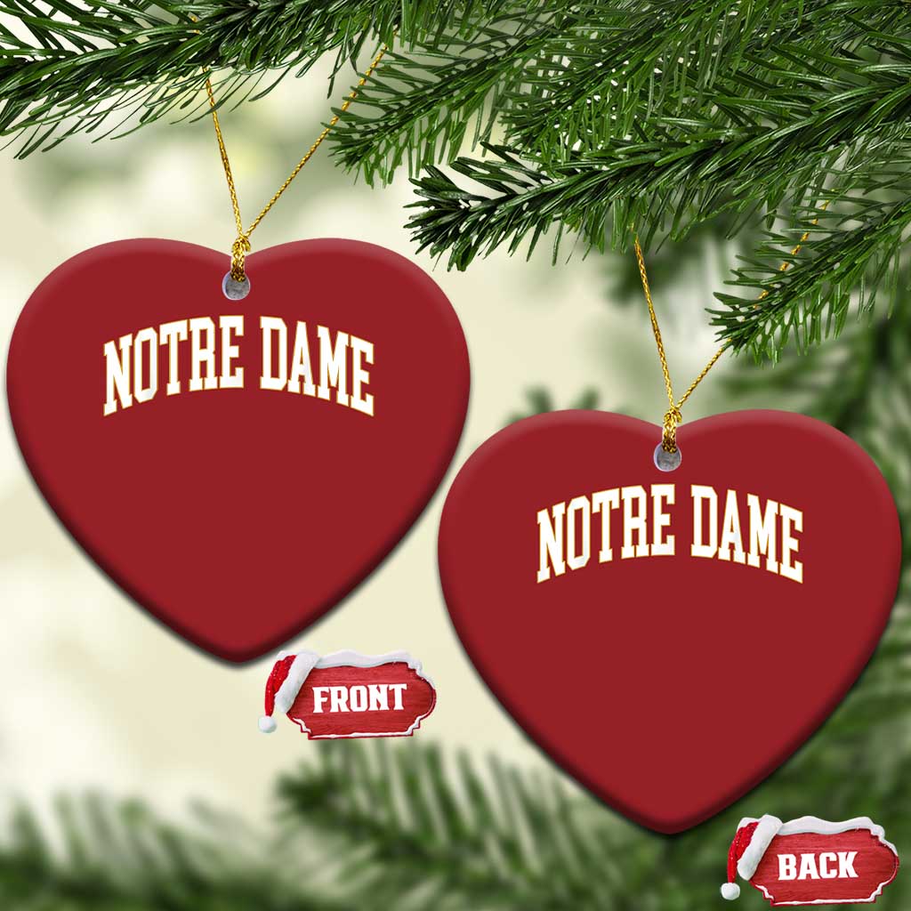 Classic Notre Dame Indiana Christmas Ornament Retro Vintage Varsity Throwback Design TS02