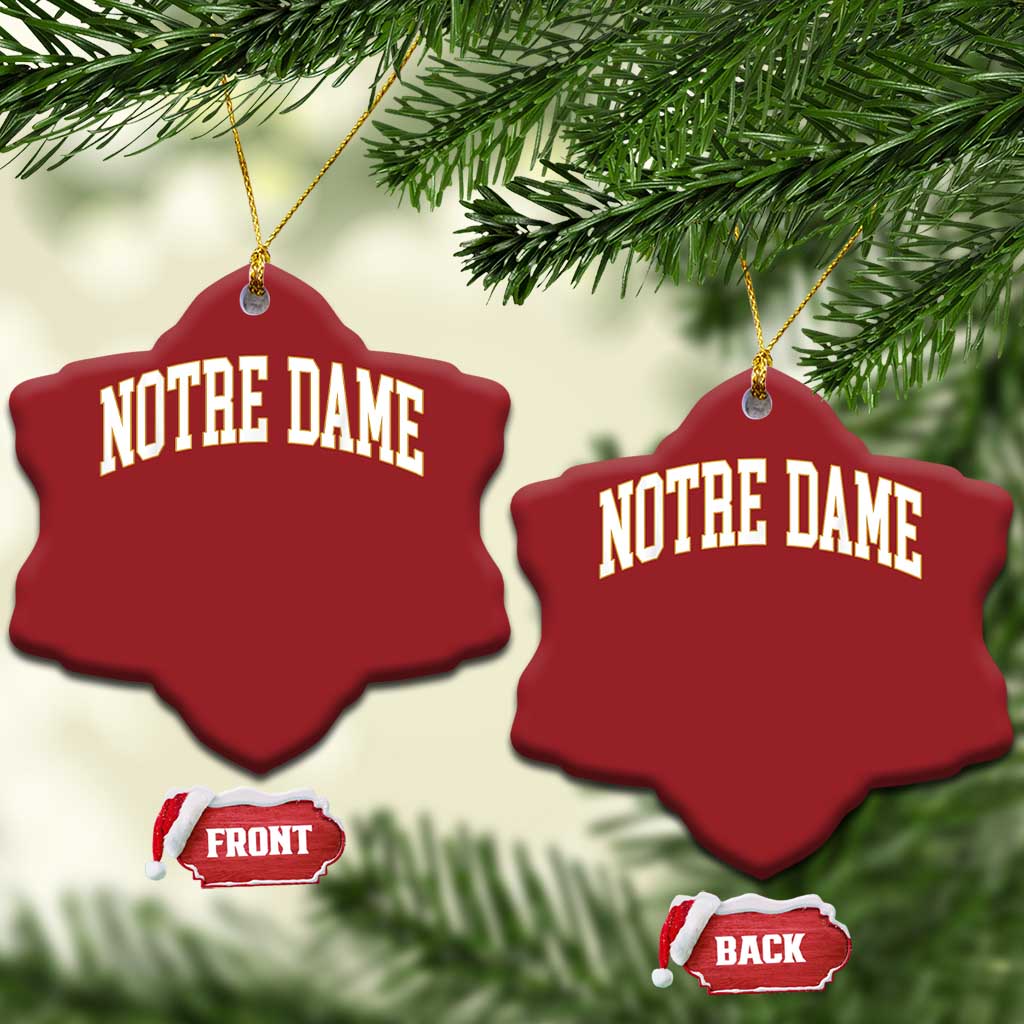 Classic Notre Dame Indiana Christmas Ornament Retro Vintage Varsity Throwback Design TS02
