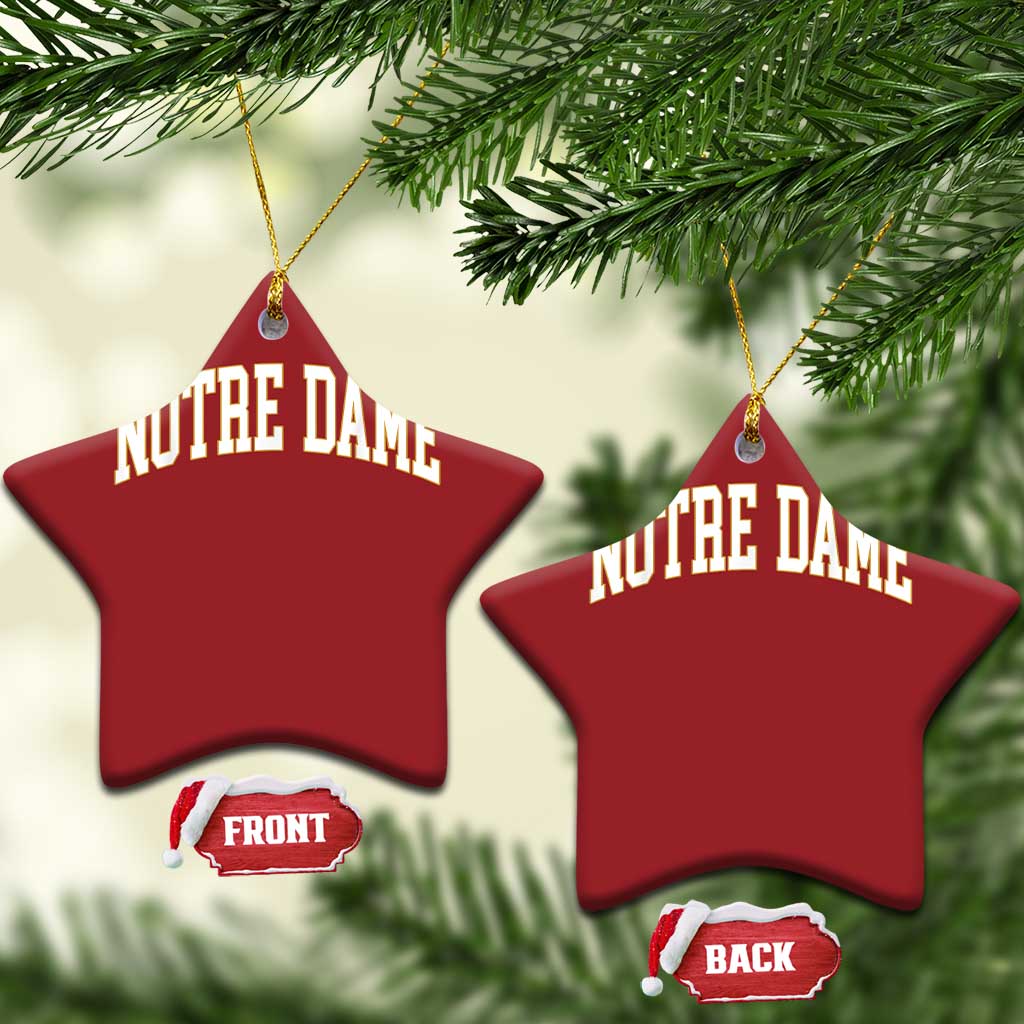 Classic Notre Dame Indiana Christmas Ornament Retro Vintage Varsity Throwback Design TS02