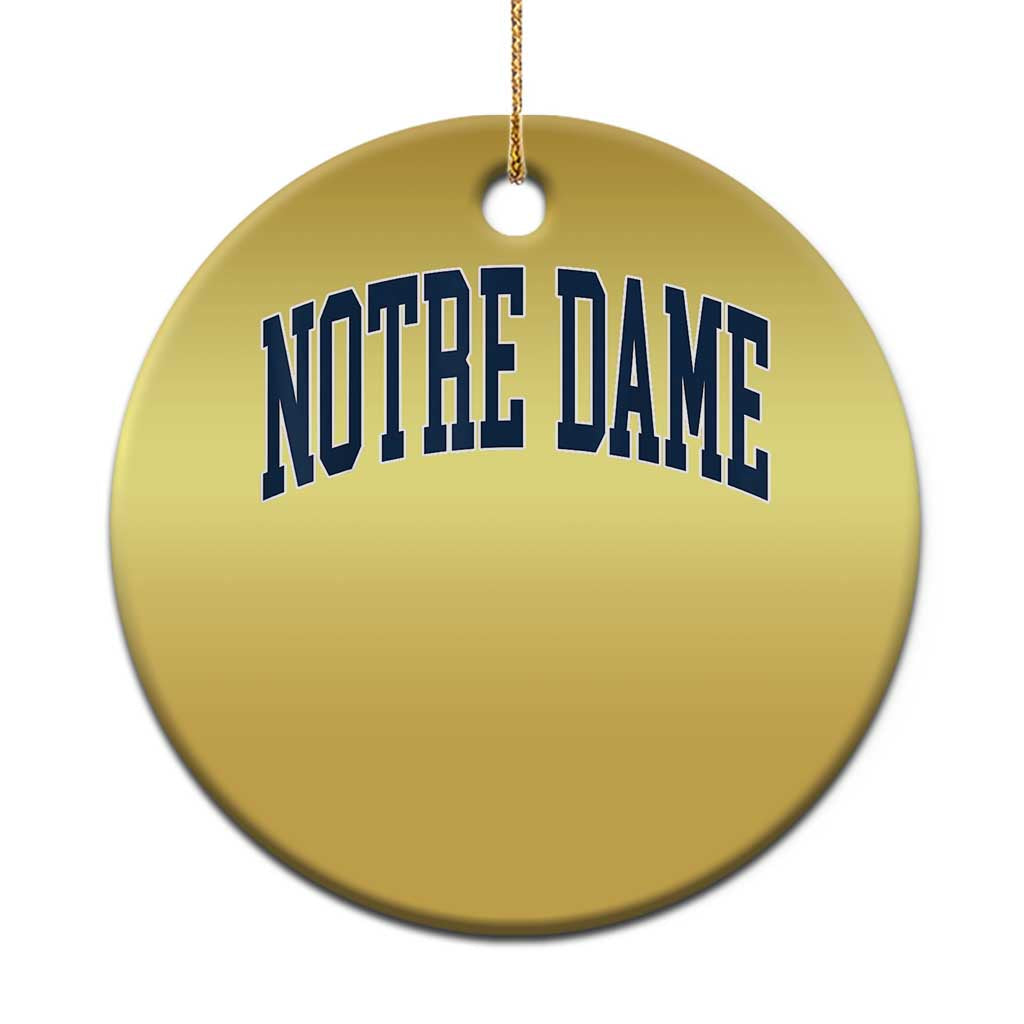 Classic Notre Dame Indiana Christmas Ornament Vintage Retro Throwback Design TS02