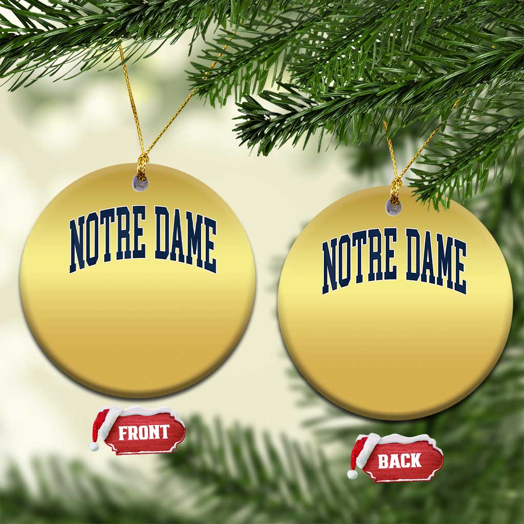 Classic Notre Dame Indiana Christmas Ornament Vintage Retro Throwback Design TS02