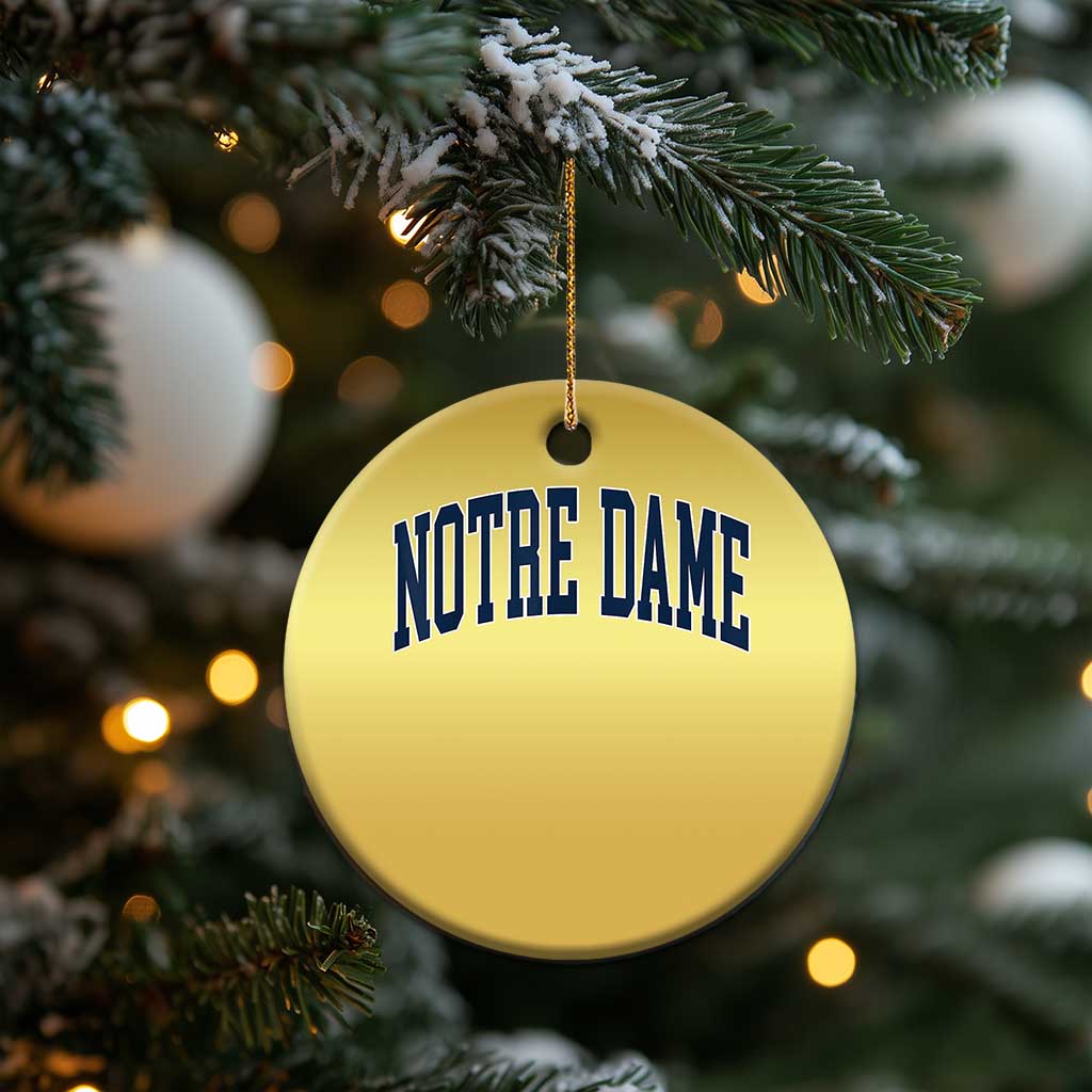 Classic Notre Dame Indiana Christmas Ornament Vintage Retro Throwback Design TS02