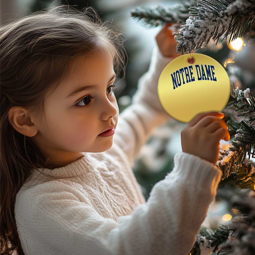 Classic Notre Dame Indiana Christmas Ornament Vintage Retro Throwback Design TS02