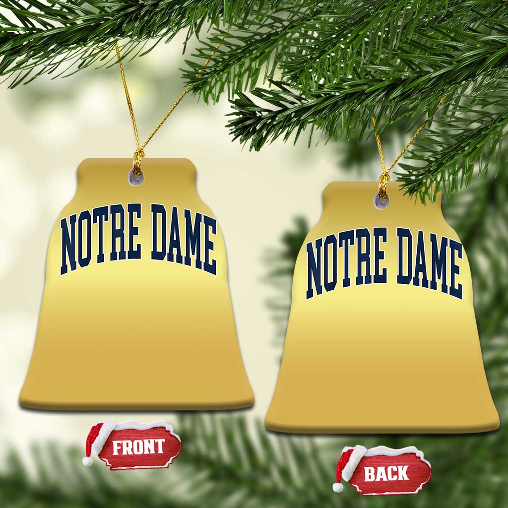 Classic Notre Dame Indiana Christmas Ornament Vintage Retro Throwback Design TS02