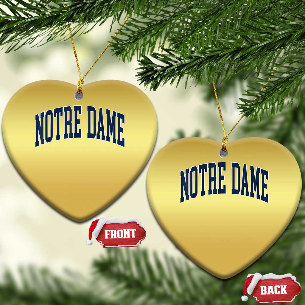 Classic Notre Dame Indiana Christmas Ornament Vintage Retro Throwback Design TS02