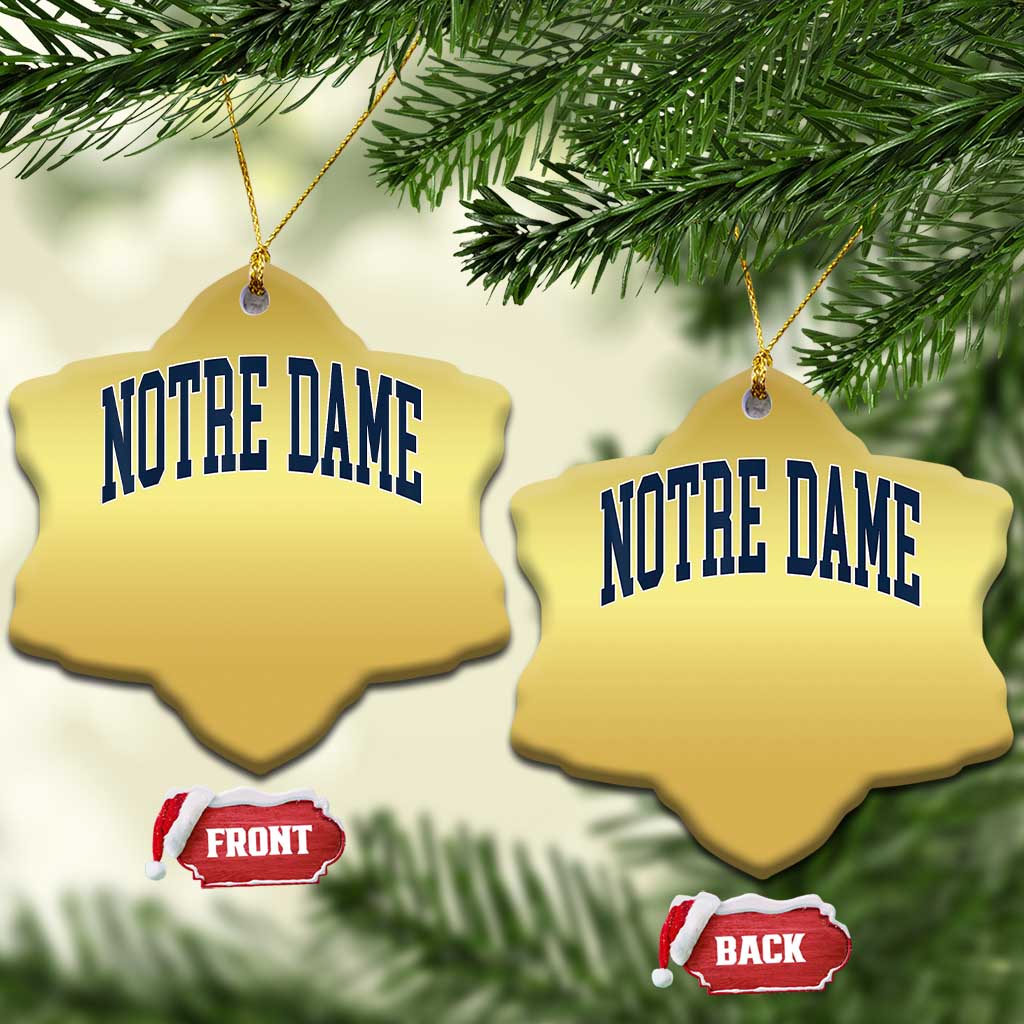 Classic Notre Dame Indiana Christmas Ornament Vintage Retro Throwback Design TS02