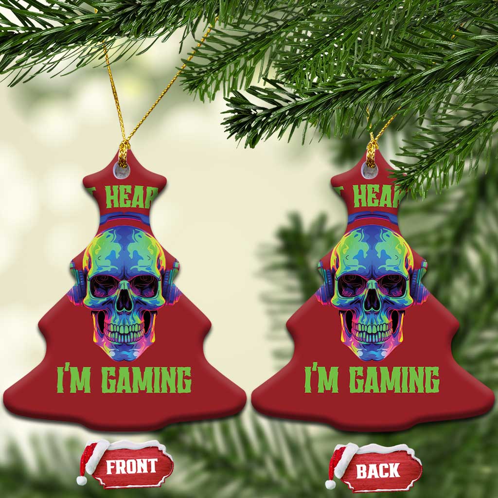 Skull Gamer Christmas Ornament Can't Hear You I'm Gaming Funny Video Game Lover Player TS02
