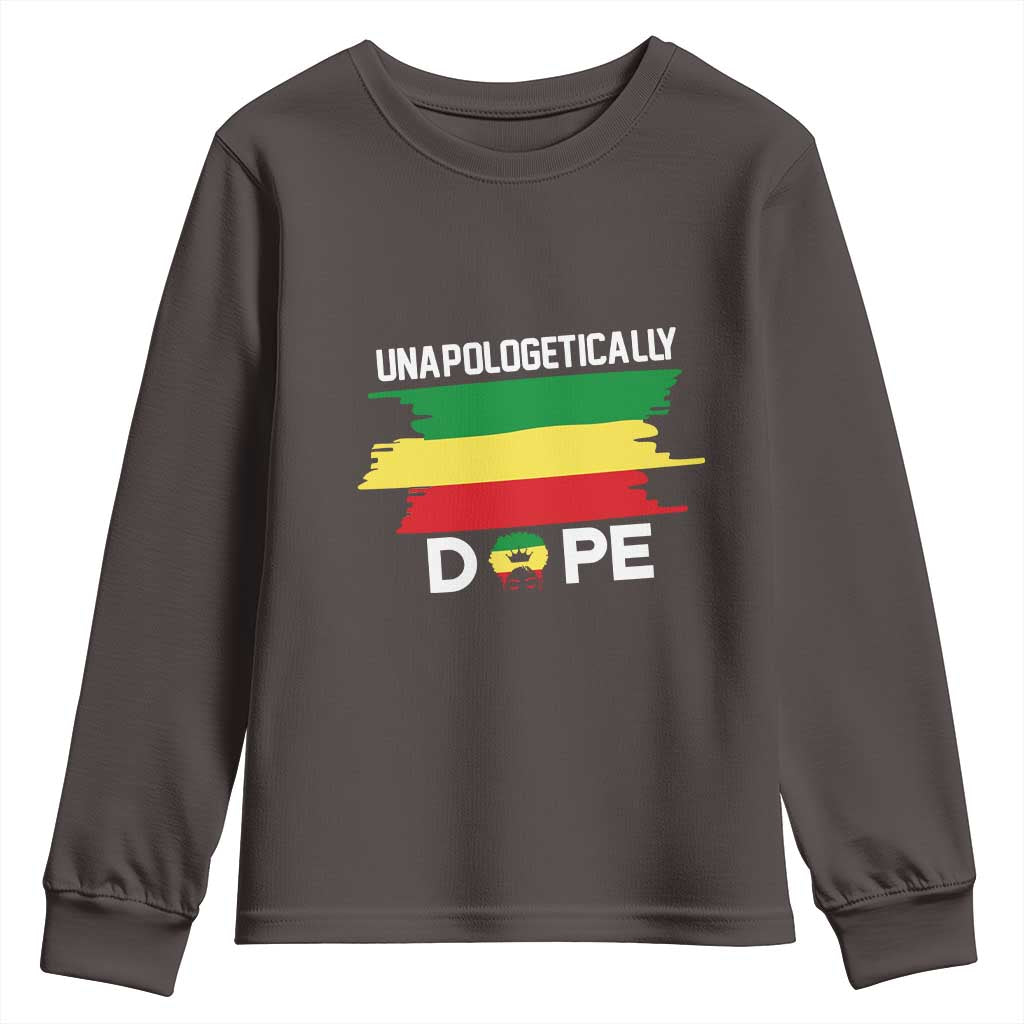 Black History Month Youth Sweatshirt Unapologetically Dope Melanin Afro Black Pride TS02