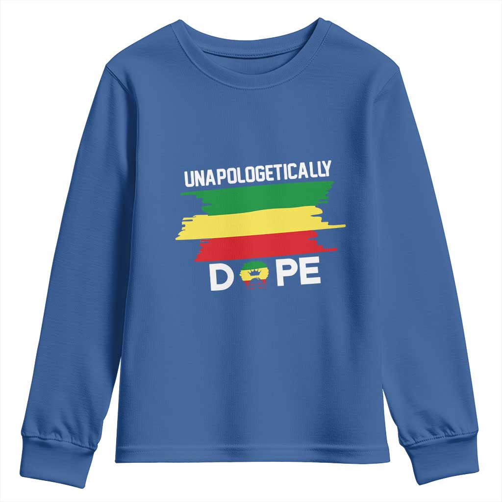 Black History Month Youth Sweatshirt Unapologetically Dope Melanin Afro Black Pride TS02