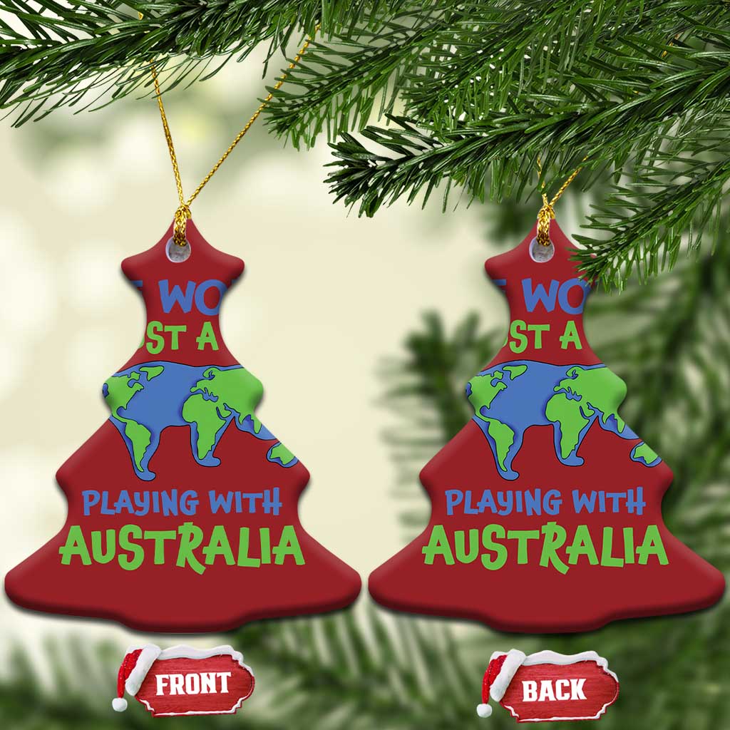 Funny Cat Christmas Ornament The World Is A Cat Playing With Australia TS02