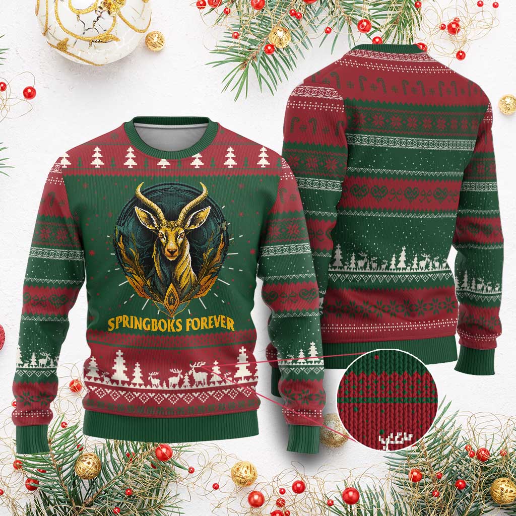 South Africa Rugby Springboks Knit Sweatshirt Forever Stronger Together Go Bokke TS02