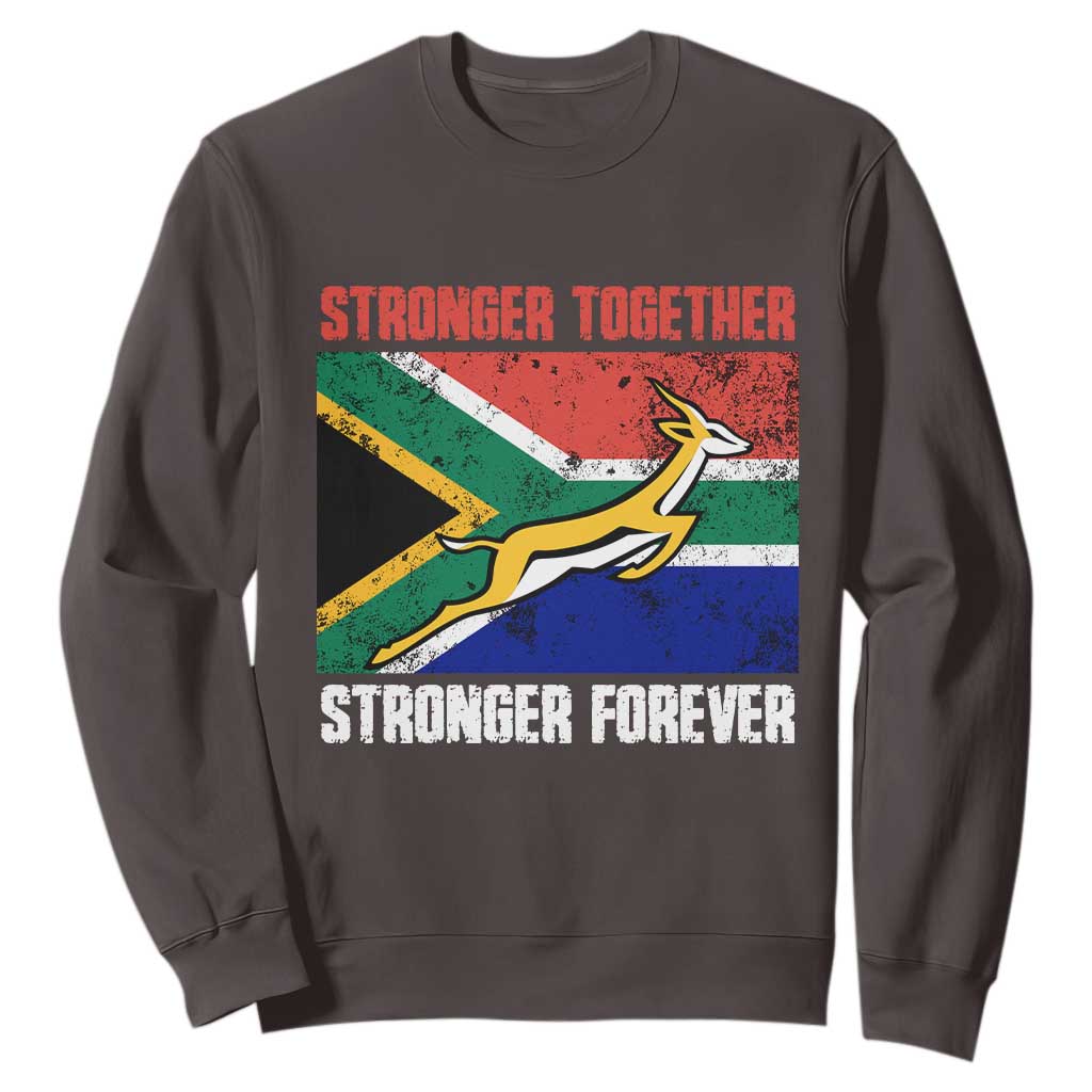 South Africa Rugby Springboks Sweatshirt Stronger Together Stronger Forever Go Bokke TS02
