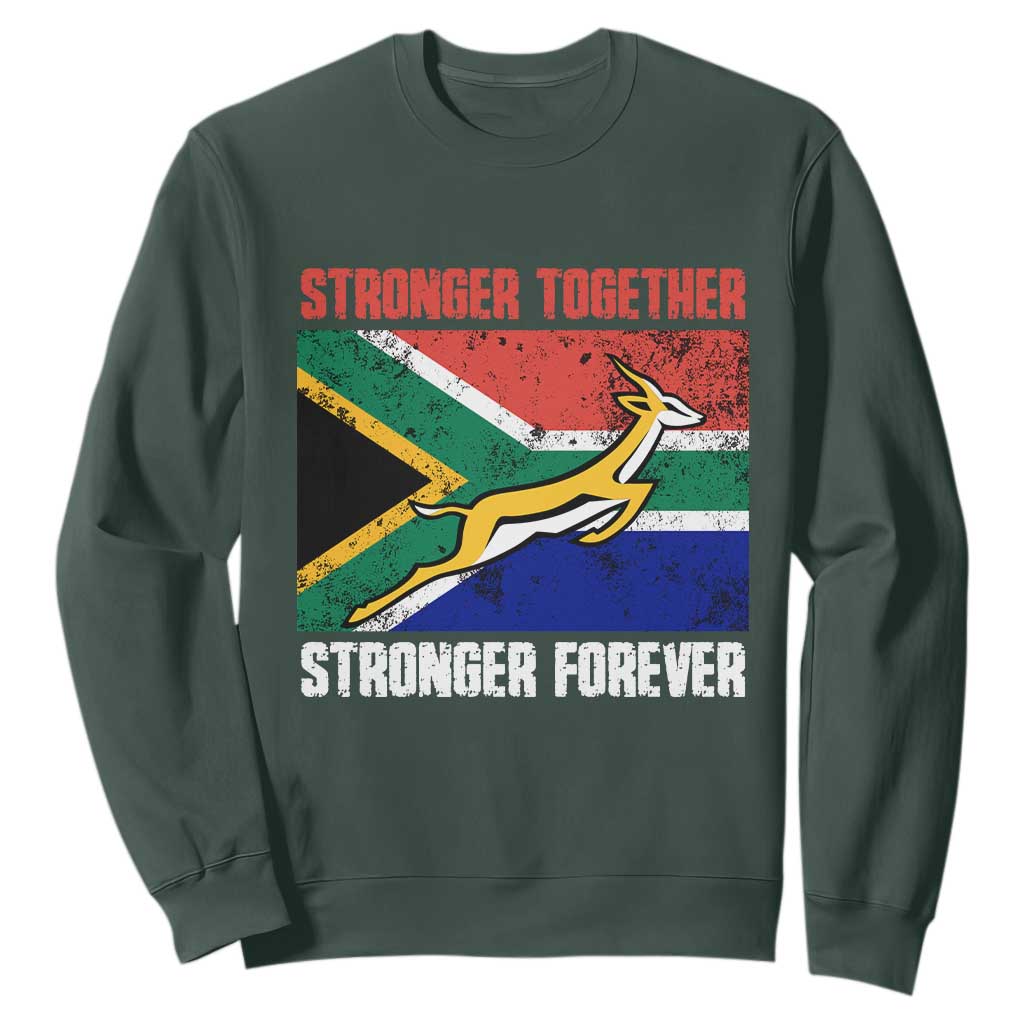 South Africa Rugby Springboks Sweatshirt Stronger Together Stronger Forever Go Bokke TS02