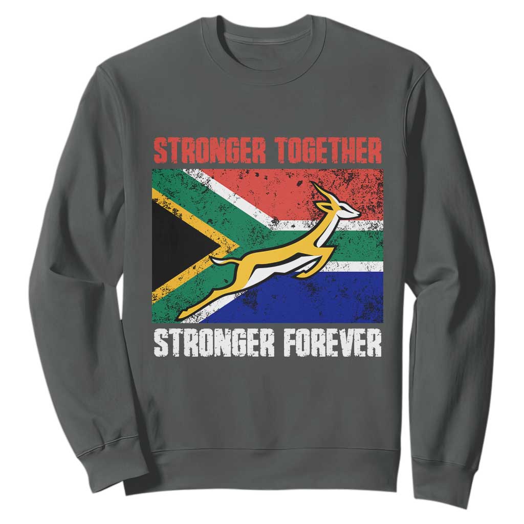 South Africa Rugby Springboks Sweatshirt Stronger Together Stronger Forever Go Bokke TS02