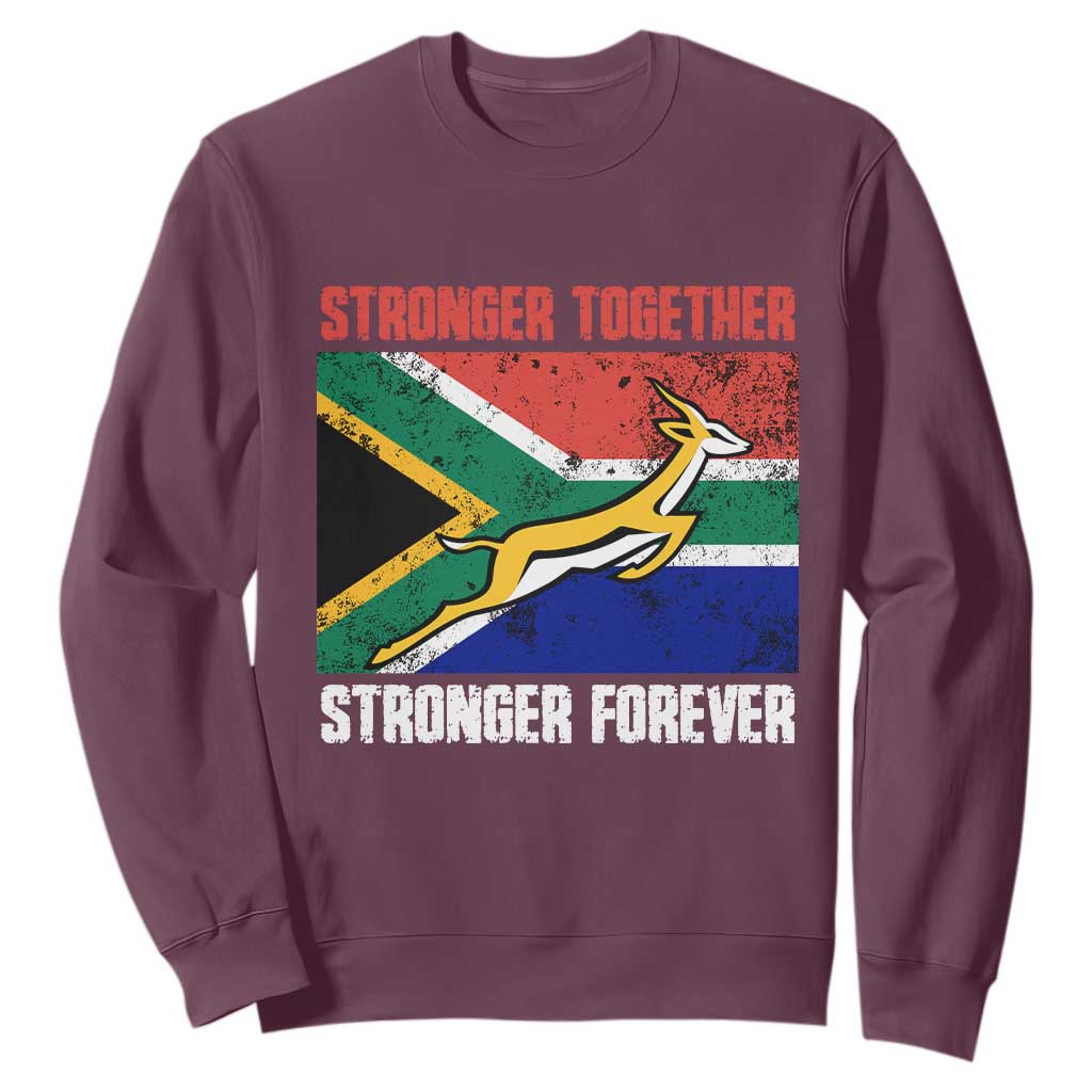 South Africa Rugby Springboks Sweatshirt Stronger Together Stronger Forever Go Bokke TS02